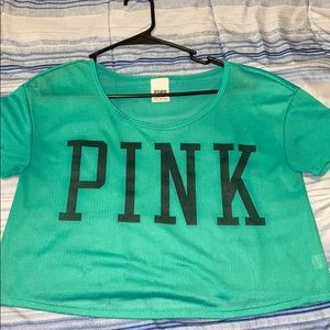 Pink mesh athletic shirt